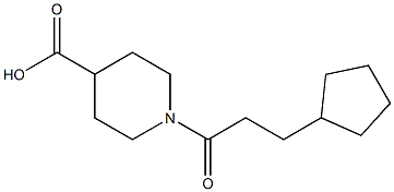 1-(3-cyclopentylpropanoyl)piperidine-4-carboxylic acid Structure