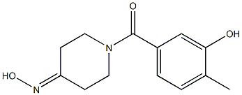 1-(3-hydroxy-4-methylbenzoyl)piperidin-4-one oxime 化学構造式