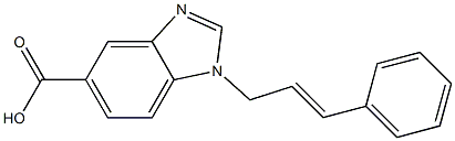 1-(3-phenylprop-2-en-1-yl)-1H-1,3-benzodiazole-5-carboxylic acid 结构式