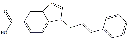 1-(3-phenylprop-2-en-1-yl)-1H-1,3-benzodiazole-5-carboxylic acid,,结构式