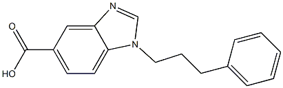 1-(3-phenylpropyl)-1H-1,3-benzodiazole-5-carboxylic acid 化学構造式
