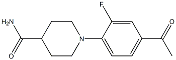 1-(4-acetyl-2-fluorophenyl)piperidine-4-carboxamide 化学構造式