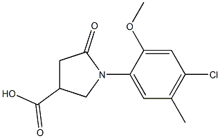 1-(4-chloro-2-methoxy-5-methylphenyl)-5-oxopyrrolidine-3-carboxylic acid 化学構造式