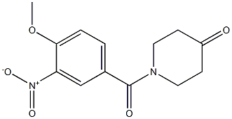 1-(4-methoxy-3-nitrobenzoyl)piperidin-4-one,,结构式