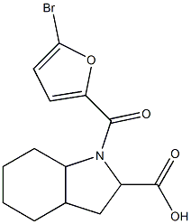 1-(5-bromo-2-furoyl)octahydro-1H-indole-2-carboxylic acid 化学構造式