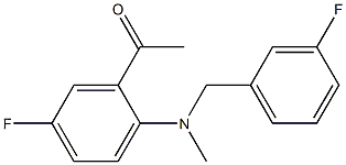 1-(5-fluoro-2-{[(3-fluorophenyl)methyl](methyl)amino}phenyl)ethan-1-one Struktur