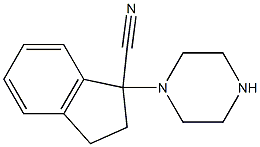 1-(piperazin-1-yl)-2,3-dihydro-1H-indene-1-carbonitrile 化学構造式