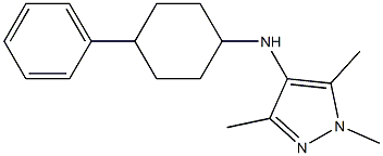 1,3,5-trimethyl-N-(4-phenylcyclohexyl)-1H-pyrazol-4-amine,,结构式