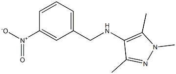 1,3,5-trimethyl-N-[(3-nitrophenyl)methyl]-1H-pyrazol-4-amine 结构式