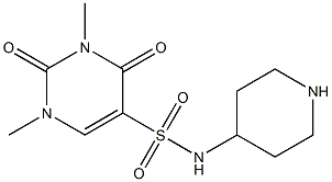 1,3-dimethyl-2,4-dioxo-N-(piperidin-4-yl)-1,2,3,4-tetrahydropyrimidine-5-sulfonamide 化学構造式