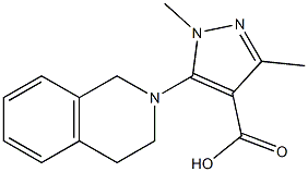 1,3-dimethyl-5-(1,2,3,4-tetrahydroisoquinolin-2-yl)-1H-pyrazole-4-carboxylic acid,,结构式