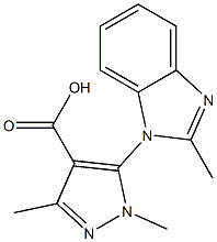 1,3-dimethyl-5-(2-methyl-1H-1,3-benzodiazol-1-yl)-1H-pyrazole-4-carboxylic acid 结构式