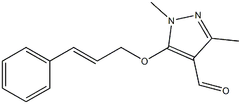 1,3-dimethyl-5-[(3-phenylprop-2-en-1-yl)oxy]-1H-pyrazole-4-carbaldehyde,,结构式