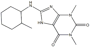 1,3-dimethyl-8-[(2-methylcyclohexyl)amino]-2,3,6,7-tetrahydro-1H-purine-2,6-dione,,结构式