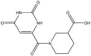 1-[(2,6-dioxo-1,2,3,6-tetrahydropyrimidin-4-yl)carbonyl]piperidine-3-carboxylic acid,,结构式