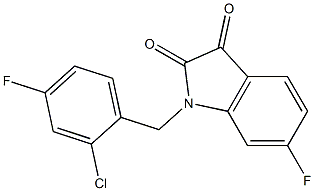 1-[(2-chloro-4-fluorophenyl)methyl]-6-fluoro-2,3-dihydro-1H-indole-2,3-dione|