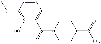 1-[(2-hydroxy-3-methoxyphenyl)carbonyl]piperidine-4-carboxamide Structure