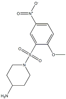 1-[(2-methoxy-5-nitrobenzene)sulfonyl]piperidin-4-amine Struktur