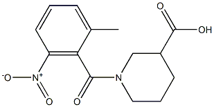 1-[(2-methyl-6-nitrophenyl)carbonyl]piperidine-3-carboxylic acid Structure