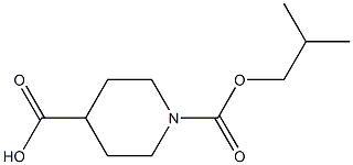 1-[(2-methylpropoxy)carbonyl]piperidine-4-carboxylic acid,,结构式