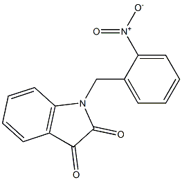 1-[(2-nitrophenyl)methyl]-2,3-dihydro-1H-indole-2,3-dione,,结构式