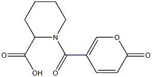 1-[(2-oxo-2H-pyran-5-yl)carbonyl]piperidine-2-carboxylic acid|