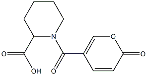 1-[(2-oxo-2H-pyran-5-yl)carbonyl]piperidine-2-carboxylic acid,,结构式