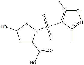 1-[(3,5-dimethyl-1,2-oxazole-4-)sulfonyl]-4-hydroxypyrrolidine-2-carboxylic acid Structure