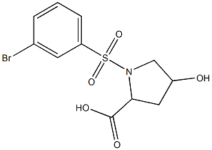 1-[(3-bromobenzene)sulfonyl]-4-hydroxypyrrolidine-2-carboxylic acid 结构式