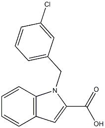 1-[(3-chlorophenyl)methyl]-1H-indole-2-carboxylic acid 结构式