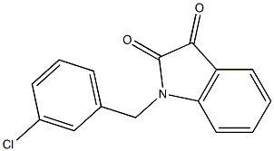 1-[(3-chlorophenyl)methyl]-2,3-dihydro-1H-indole-2,3-dione 化学構造式