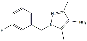 1-[(3-fluorophenyl)methyl]-3,5-dimethyl-1H-pyrazol-4-amine 化学構造式