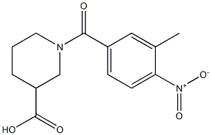 1-[(3-methyl-4-nitrophenyl)carbonyl]piperidine-3-carboxylic acid 化学構造式