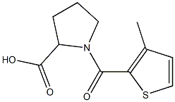 1-[(3-methylthien-2-yl)carbonyl]pyrrolidine-2-carboxylic acid 化学構造式