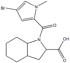 1-[(4-bromo-1-methyl-1H-pyrrol-2-yl)carbonyl]-octahydro-1H-indole-2-carboxylic acid,,结构式