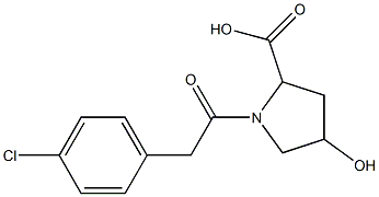 1-[(4-chlorophenyl)acetyl]-4-hydroxypyrrolidine-2-carboxylic acid,,结构式