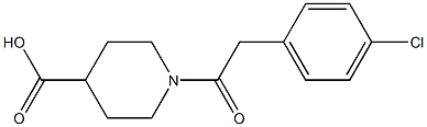 1-[(4-chlorophenyl)acetyl]piperidine-4-carboxylic acid,,结构式