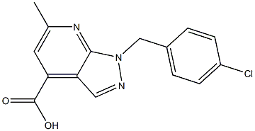 1-[(4-chlorophenyl)methyl]-6-methyl-1H-pyrazolo[3,4-b]pyridine-4-carboxylic acid Structure