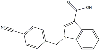 1-[(4-cyanophenyl)methyl]-1H-indole-3-carboxylic acid,,结构式