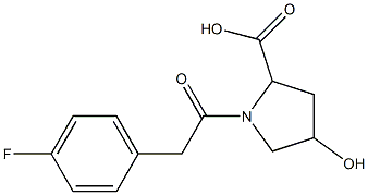 1-[(4-fluorophenyl)acetyl]-4-hydroxypyrrolidine-2-carboxylic acid,,结构式