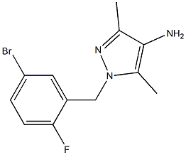 1-[(5-bromo-2-fluorophenyl)methyl]-3,5-dimethyl-1H-pyrazol-4-amine 化学構造式