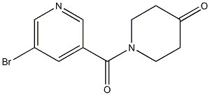 1-[(5-bromopyridin-3-yl)carbonyl]piperidin-4-one Structure