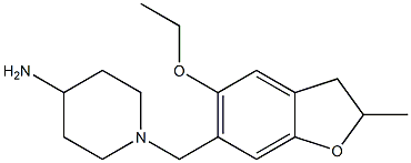 1-[(5-ethoxy-2-methyl-2,3-dihydro-1-benzofuran-6-yl)methyl]piperidin-4-amine 化学構造式