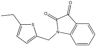 1-[(5-ethylthiophen-2-yl)methyl]-2,3-dihydro-1H-indole-2,3-dione 化学構造式