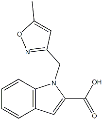 1-[(5-methyl-1,2-oxazol-3-yl)methyl]-1H-indole-2-carboxylic acid,,结构式