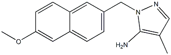 1-[(6-methoxynaphthalen-2-yl)methyl]-4-methyl-1H-pyrazol-5-amine 化学構造式