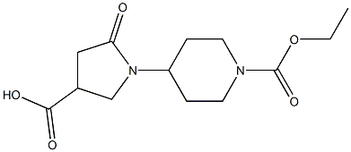 1-[1-(ethoxycarbonyl)piperidin-4-yl]-5-oxopyrrolidine-3-carboxylic acid 化学構造式