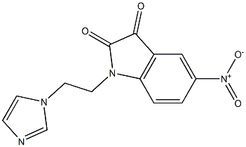 1-[2-(1H-imidazol-1-yl)ethyl]-5-nitro-2,3-dihydro-1H-indole-2,3-dione,,结构式