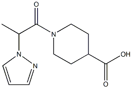 1-[2-(1H-pyrazol-1-yl)propanoyl]piperidine-4-carboxylic acid Structure