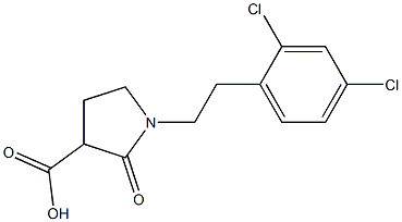 1-[2-(2,4-dichlorophenyl)ethyl]-2-oxopyrrolidine-3-carboxylic acid 化学構造式